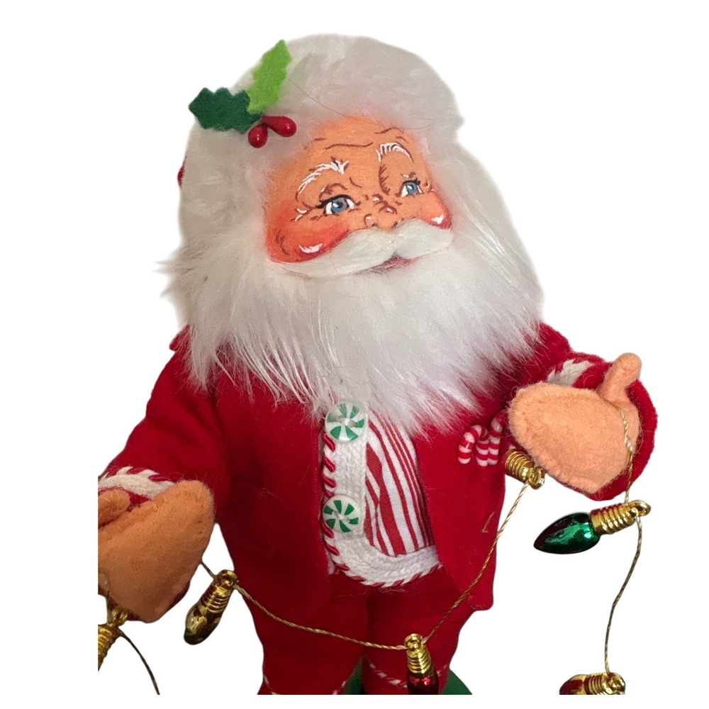 Annalee 2007 Santa Claus Felt Doll with Christmas Lights and Bells Collectible